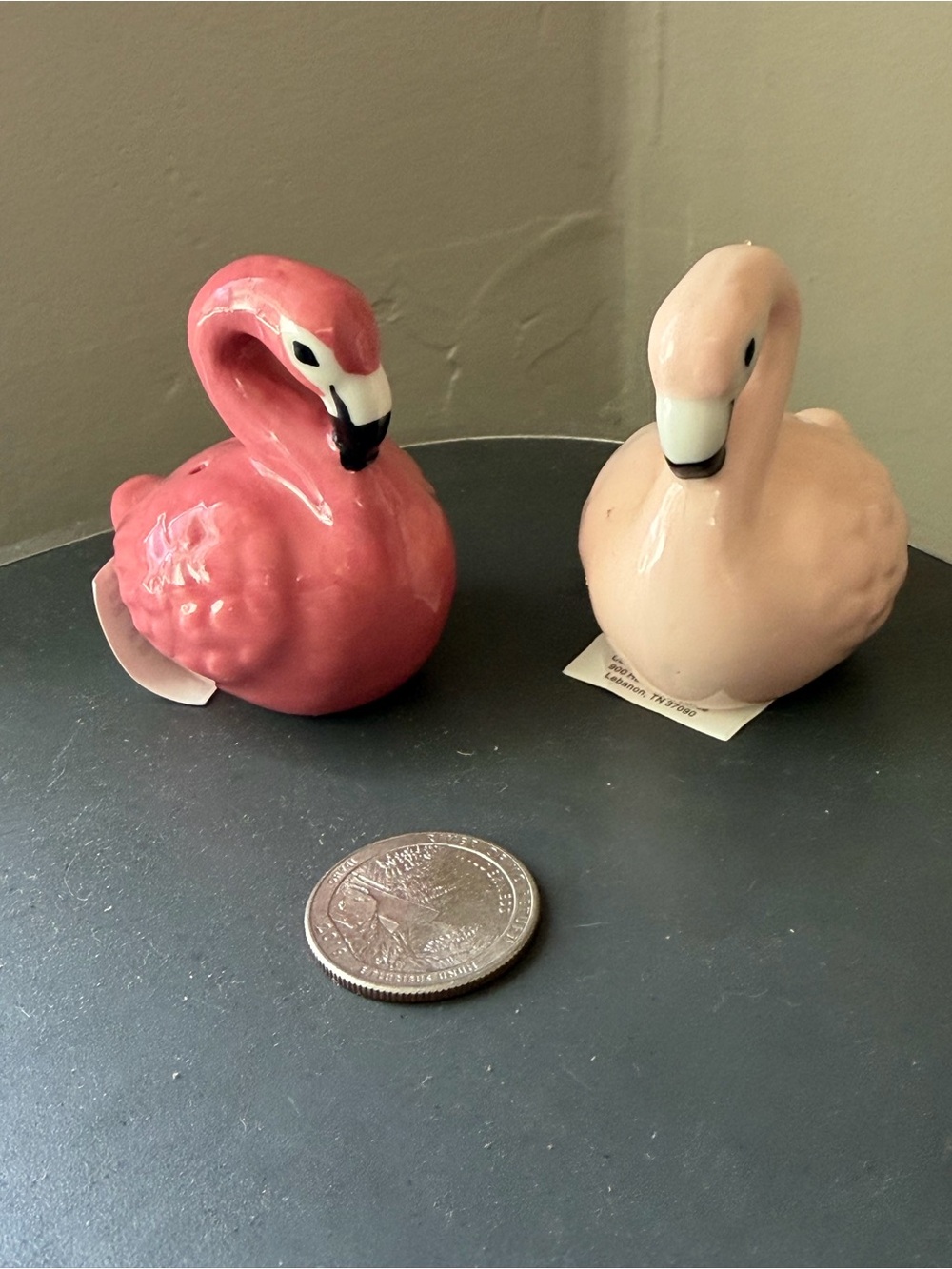 Cracker Barrel Mini salt and pepper shaker- flamingos
